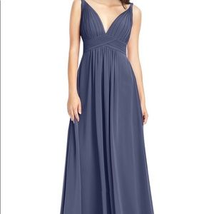 Azazie Maren Sz 0 Stormy Chiffon Bridesmaid Dress